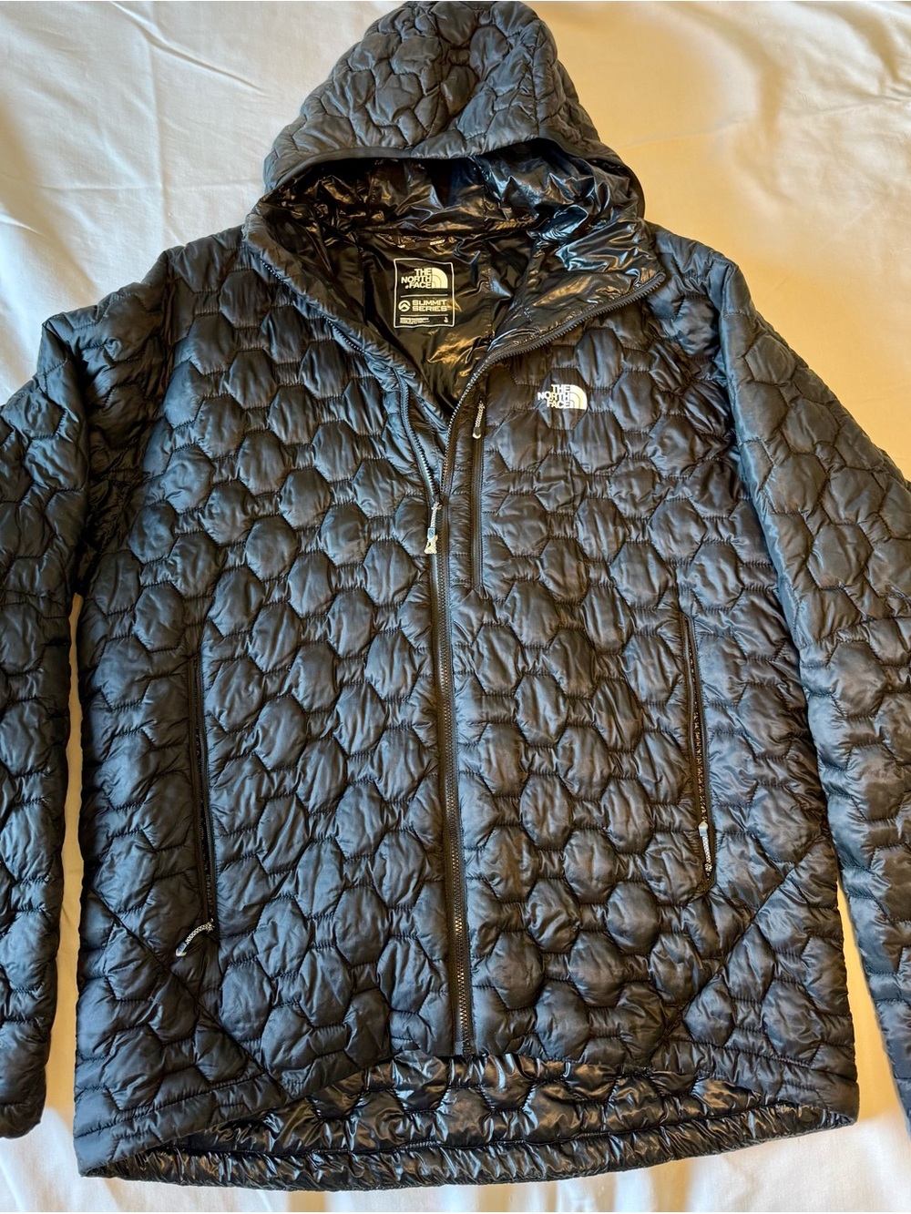 The North Face Men's Summit Series Black Quilted Hooded Puffer Jacket